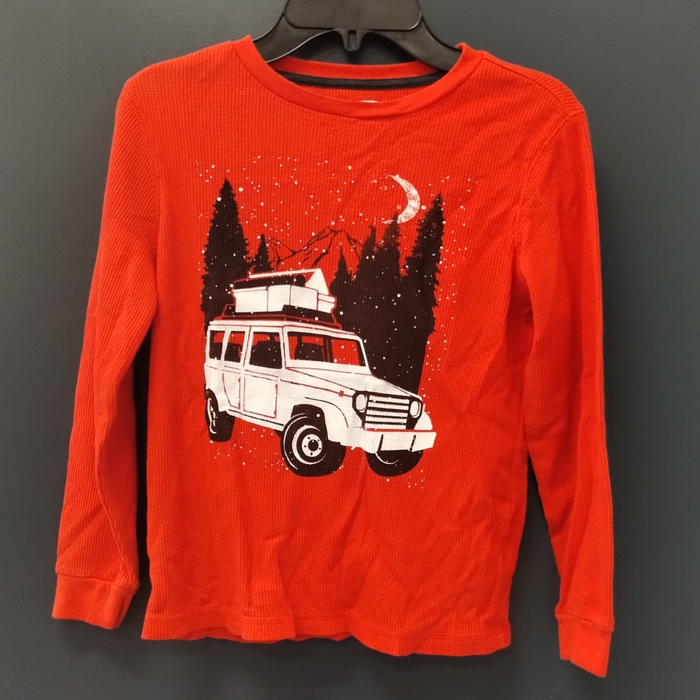 -Old Navy Boy M (8) Red Adventure Car Long  Sleeve Winter Shirt Top Kidcore - Picture 3 of 14